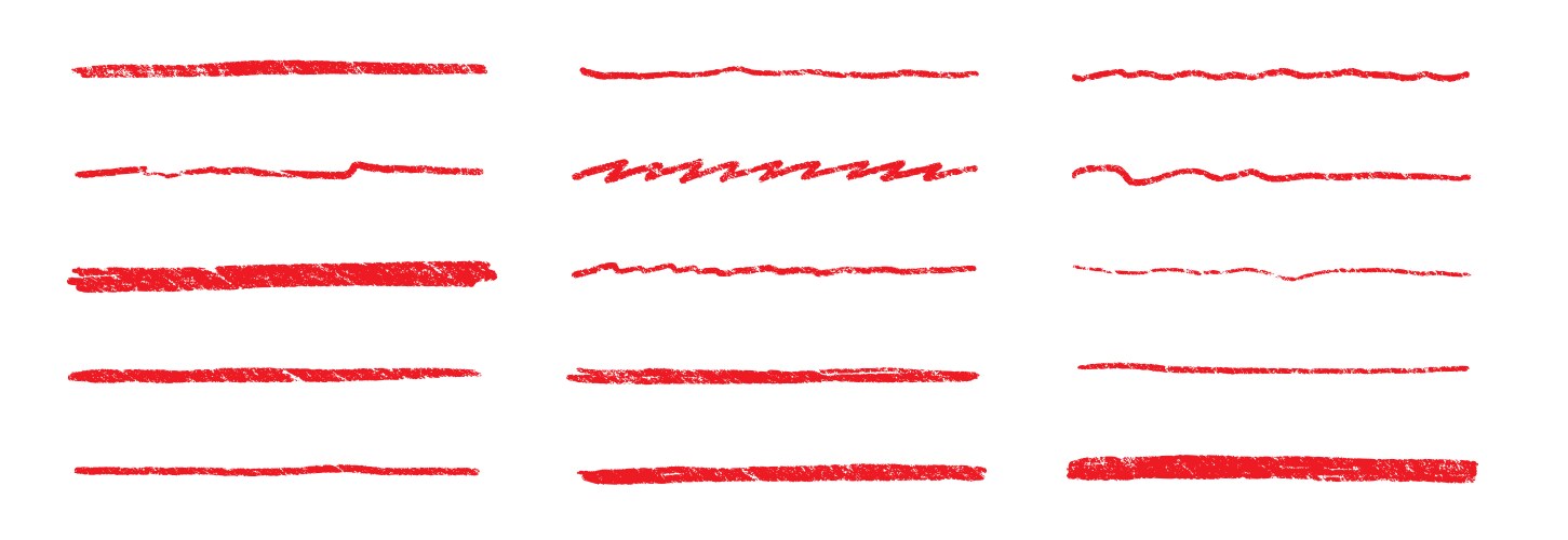 Line underline red crayon brush pencil pen marker vector image