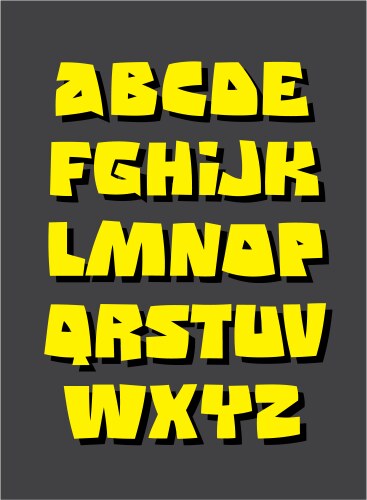 graffiti or comic style alphabet font vector image