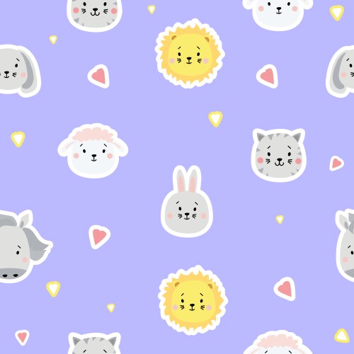 seamless patterns children collection cute vector image