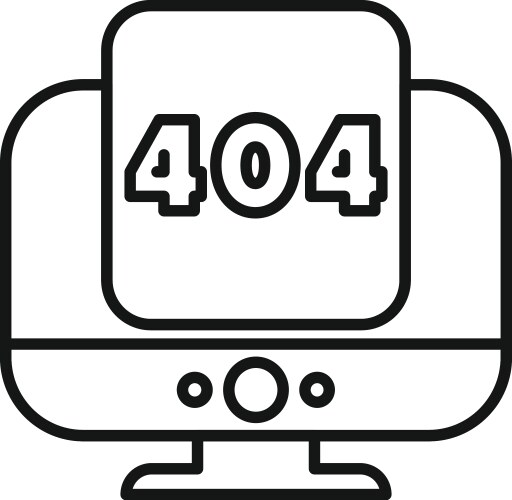 Desktop computer showing 404 error message icon vektorbild