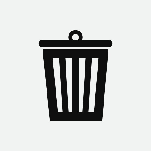 Trash can black simple icon Royalty Free Vector Image