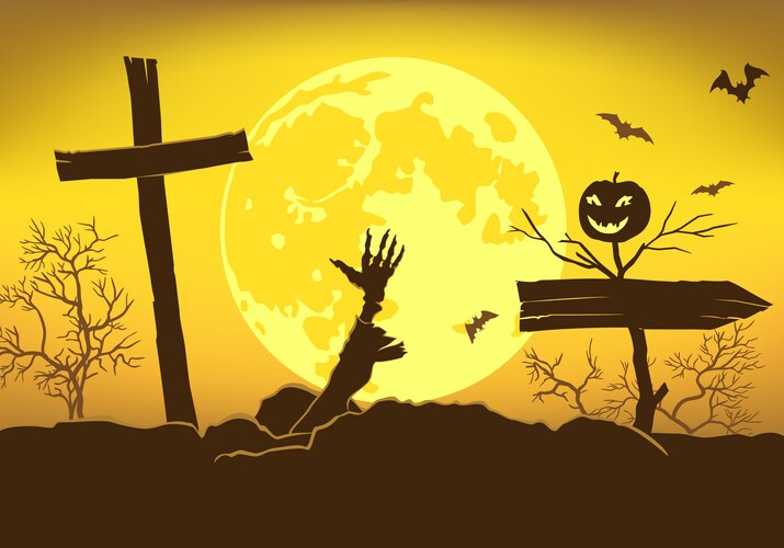 Scary background for eve all saints day Vector Image