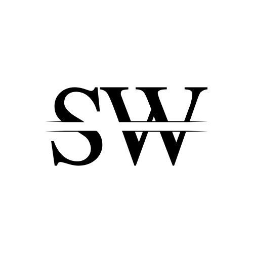 initial letter sw logo design template vector