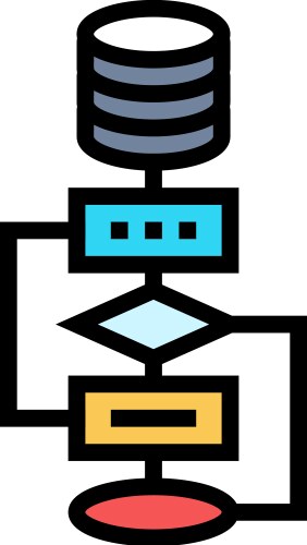Algorithm big data color icon vector image