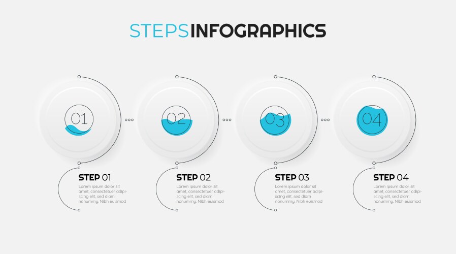 Trendy step infographics design vector image