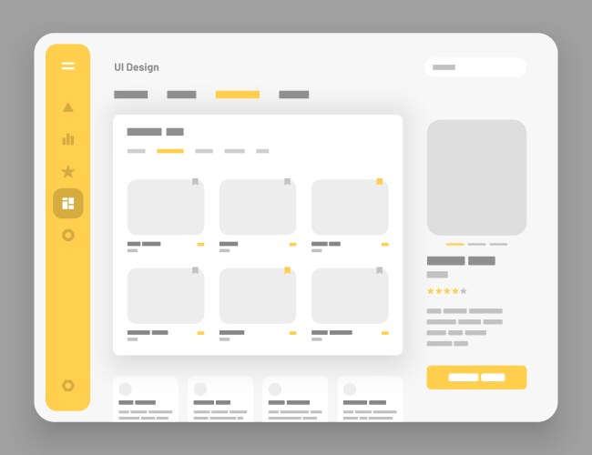 wireframes screens dashboard ui and ux design vector image