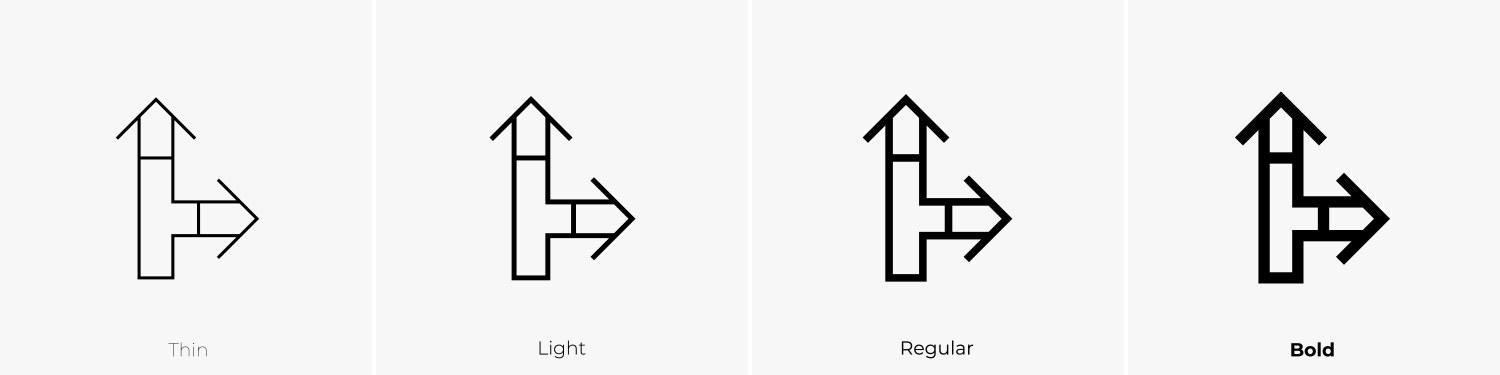 Download icon thin light regular and bold style Vector Image
