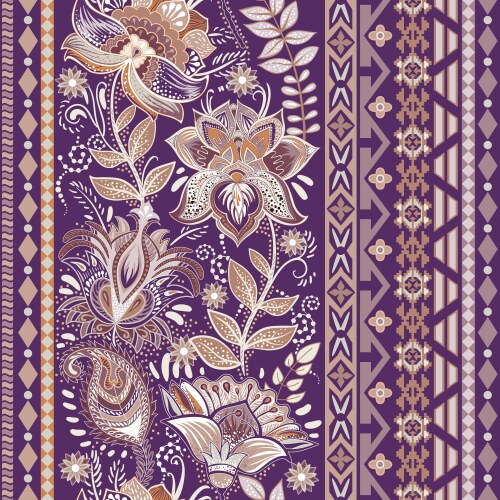 Floral vintage 3d greek seamless borders Vector Image