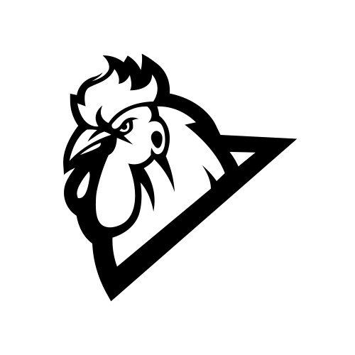 rooster mascot logo silhouette version chicken vector image