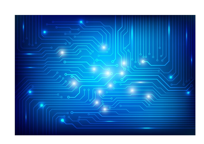 Blue abstract circuit board and lines background Vector Image