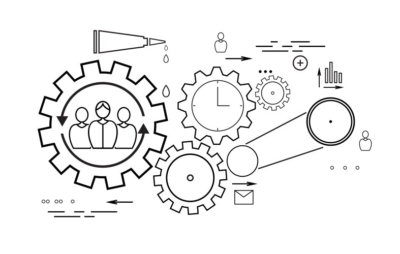 Trendy teamwork concept one single line drawing Vector Image