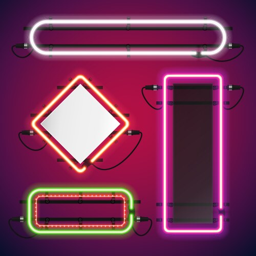 Neon lights decoration set Royalty Free Vector Image