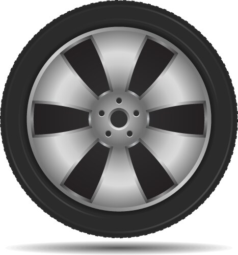 Car wheel cartoon flat Royalty Free Vector Image
