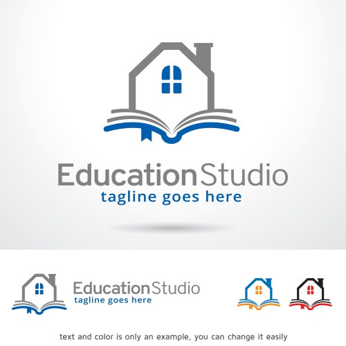 education studio logo template vector