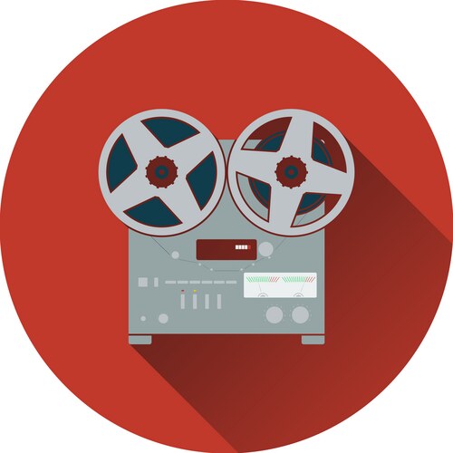Reel tape recorder icon vector image