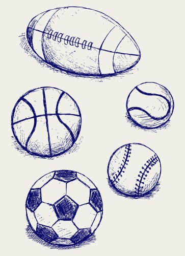Sport Balls Sketch Vector Image