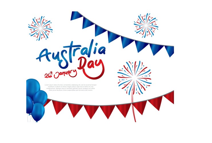 happy australia day celebration poster or banner vector