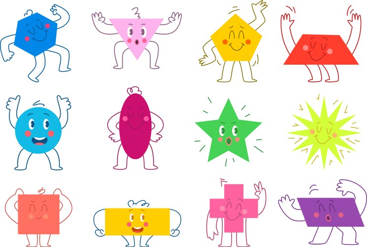 Abstract characters collection Royalty Free Vector Image