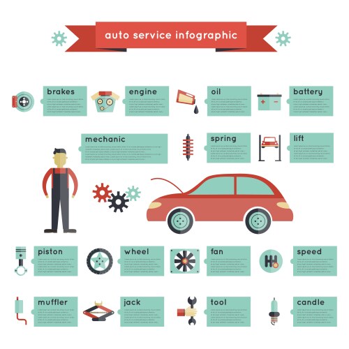 auto service infographics vector image