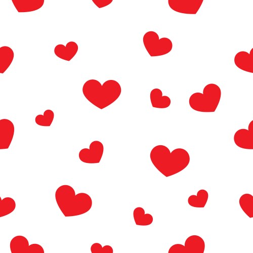 Valentines day red hearts seamless pattern Vector Image