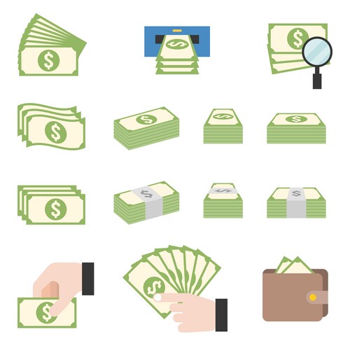 Money Stacks - Cash Pile Vector Image