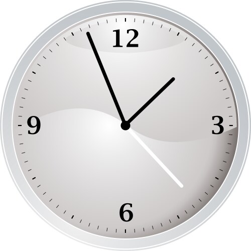 Clock on white background Royalty Free Vector Image