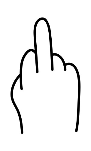 Hand-drawn middle finger gesture edgy Vector Image