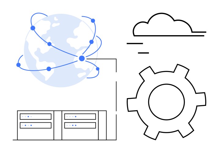 Global network connection with cloud computing vector image