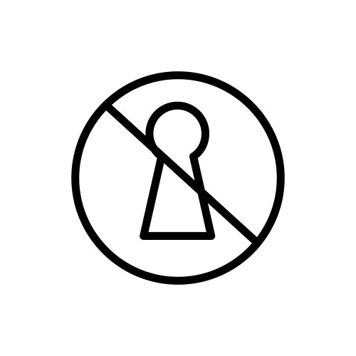 No lock line icon logo vector image