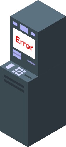 Atm error message displaying on screen isometric vektorbild