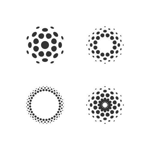 Halftone dots circle frame logo emblem design Vector Image
