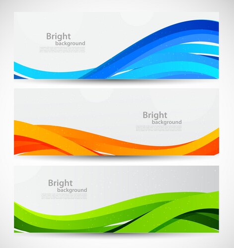Wavy Banners Set Vector Image