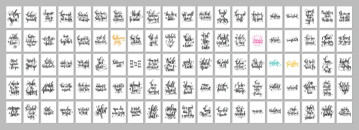 Mega Set Of 100 Positive Quotes Posters Royalty Free Vector
