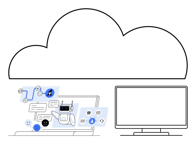 Cloud computing technology with ai and workflow vector image