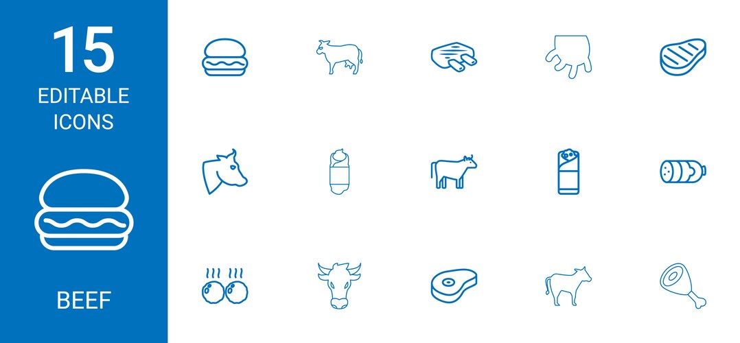 Beef icons (36995855) – Free Vector | VectorStock