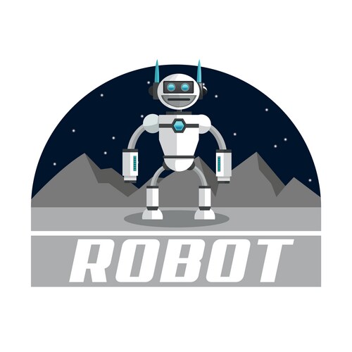 Modern Robot Icon - Technology & Future Vector Image