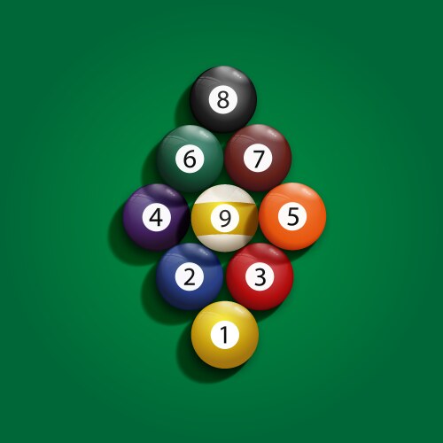 Billiard balls on table eps 10 vector image