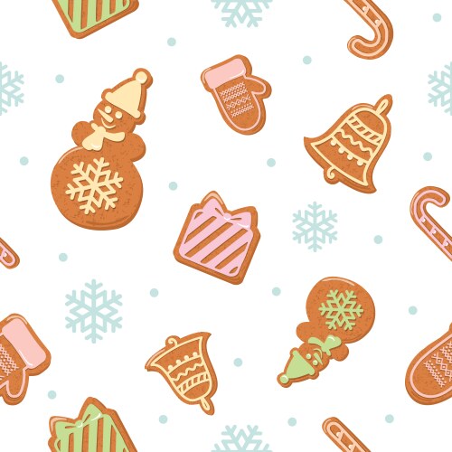 Cartoon christmas cookies seamless pattern Vector Image