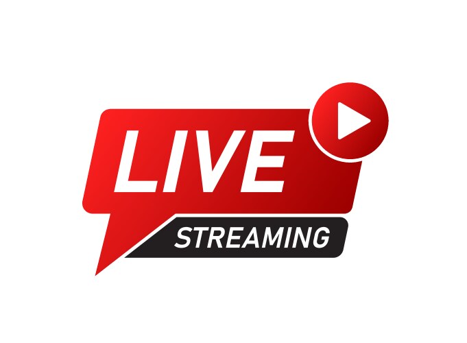 Live stream button icon in flat style webinar Vector Image