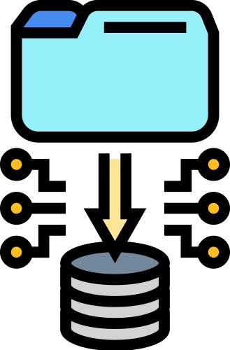 Database cloud computing color icon vector image