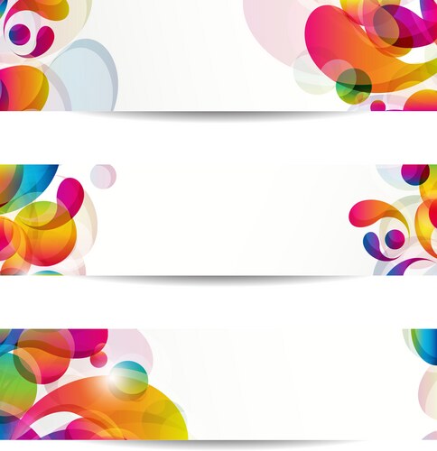 Abstract web banners with colorful arc-drop Vector Image
