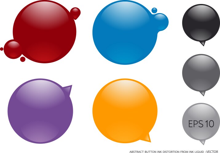 Glossy spheres buttons set Royalty Free Vector Image