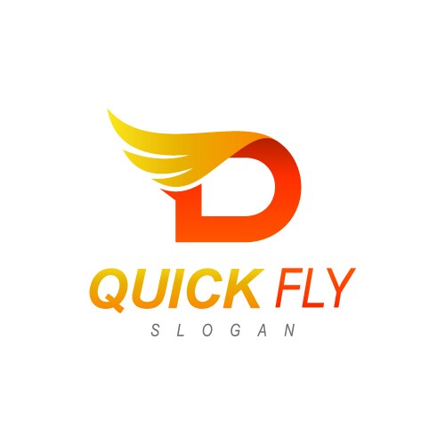 Winged D Logo - Modern & Abstract Vector Image