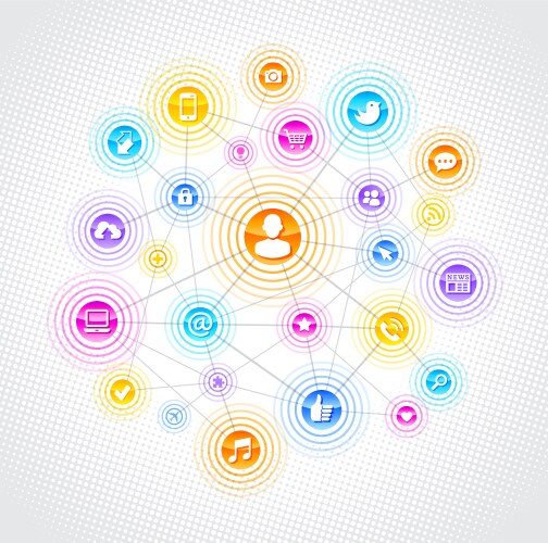 Social network connections vector image