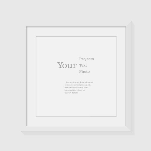 Realistic square empty picture frame Royalty Free Vector