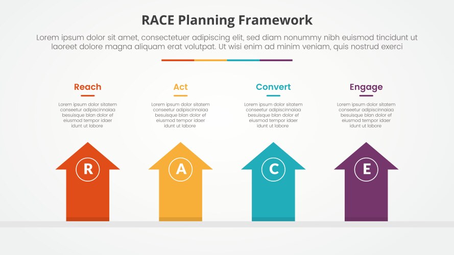Race framework infographic concept for slide Vector Image
