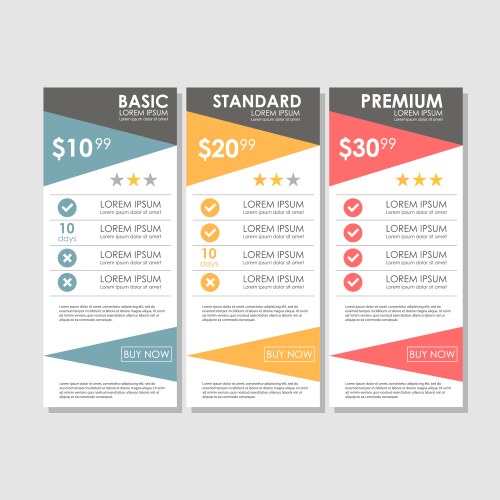 Set offer tariffs ui ux banner for web app vector image