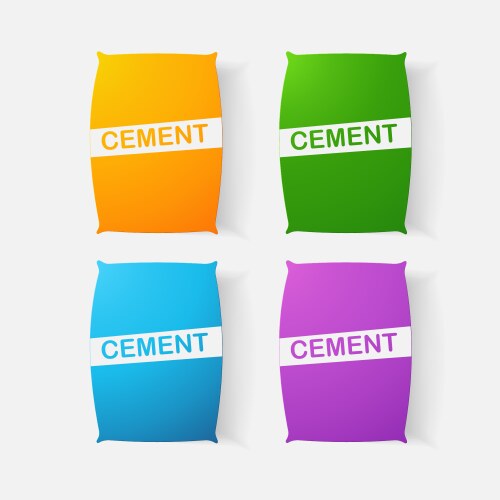 Paper clipped sticker bag cement vector image