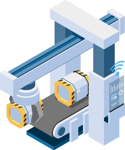 smart industry conveyor composition vector