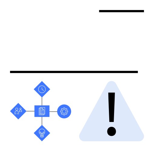 Warning triangle with system workflow icons vector image